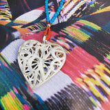 Heart pendant Give Love ! in silver