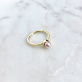 14 krt ring with pink/grey pearl