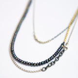 Restriction Necklace With Black Blue Pearls #5
