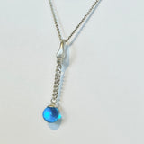 Change, Necklace in Silver with Blue Glass Element