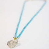 Heart pendant on Turquoise necklace