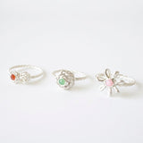 Flora ring in silver with Carnelian rose cut stone.