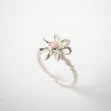 Pink Opal Flora Filigrain ring