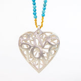 Heart pendant Give Love ! in silver