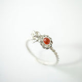 Flora ring in silver with Carnelian rose cut stone.