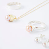 Pink pearl and silver necklace Circus Poetry