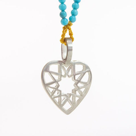 Heart pendant on Turquoise necklace