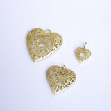 Give Love! Gold Plated Heart Pendant Middle