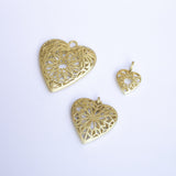 Give Love! Gold Plated Heart Pendant Large
