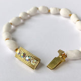 Porcelain Pearls Bracelet With Vintage Lock