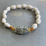 Porcelain Pearls Bracelet With Vintage Lock