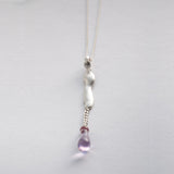 Change, Necklace in Silver with Pink Glass Element